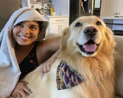 The star is accompanied by a furry brown dog in her home whom she has named Jupiter. She celebrated Jupiter's fifth birthday in June 2021.